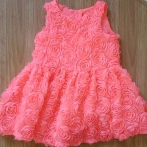 Peach rose flower girls dress